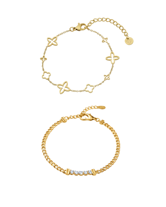 Shine & Shape Armband Set | 18K vergoldet