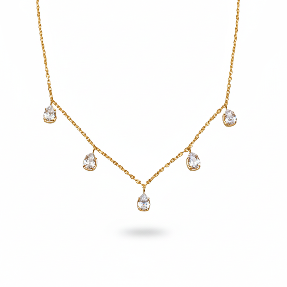 Glitter Glamour Halskette | 18K vergoldet