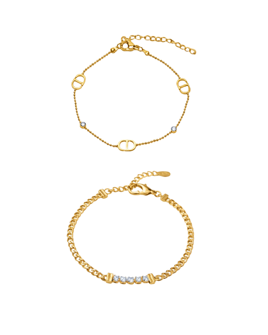 Shine & Shape Armband Set | 18K vergoldet