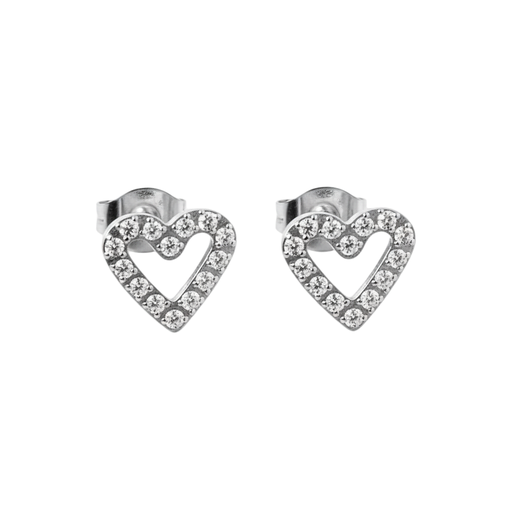 Glitter Heart Studs | 18K vergoldet