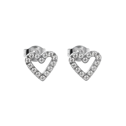 Glitter Heart Studs | 18K vergoldet