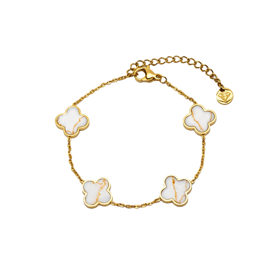 White-Gold Everleaf Armband | 18K vergoldet