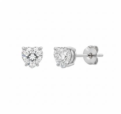 Diamond Heart Studs | 18K vergoldet
