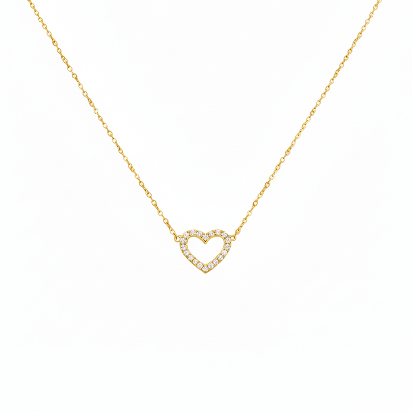 Glitter Heart Halskette | 18K vergoldet