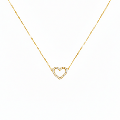 Glitter Heart Halskette | 18K vergoldet