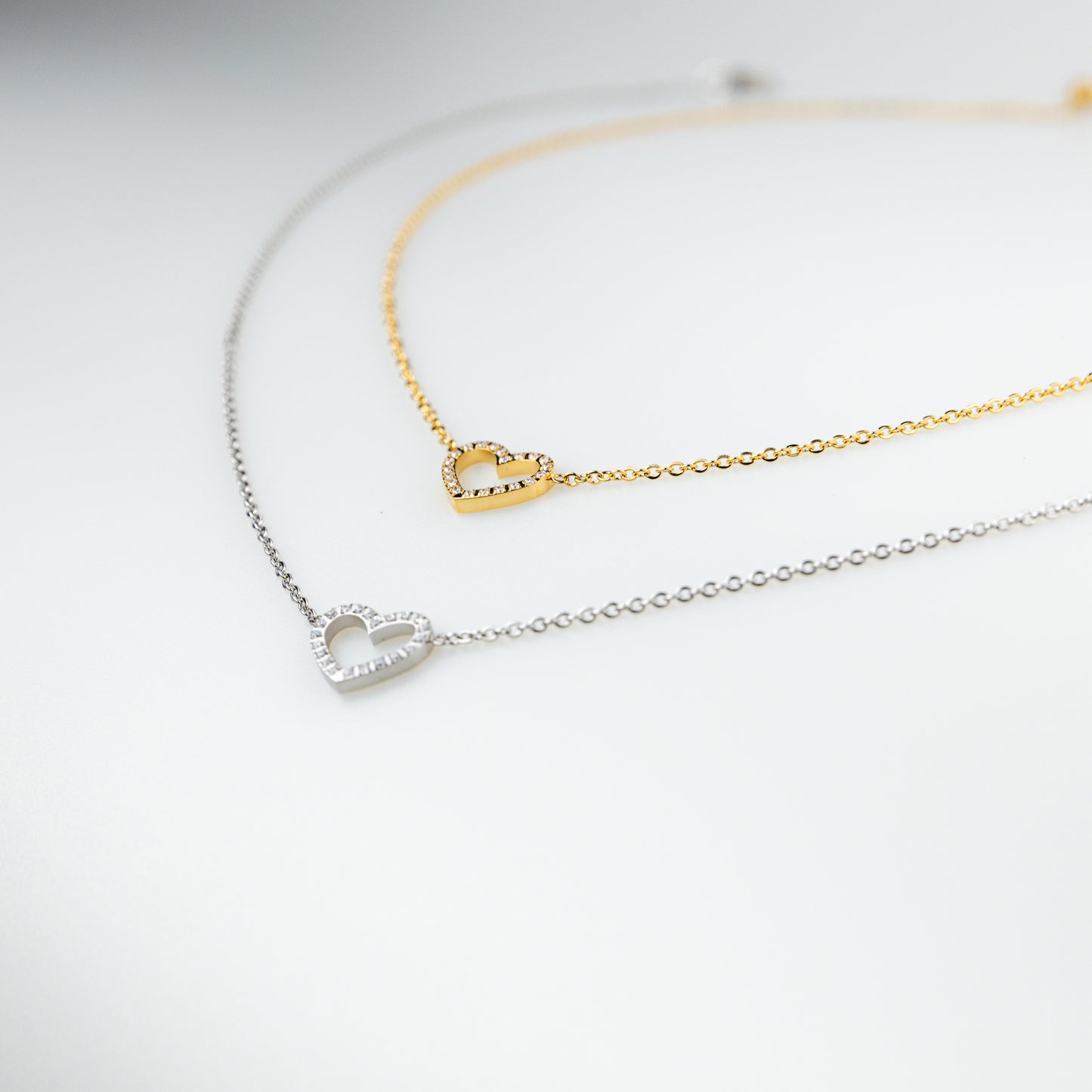 Glitter Heart Halskette | 18K vergoldet