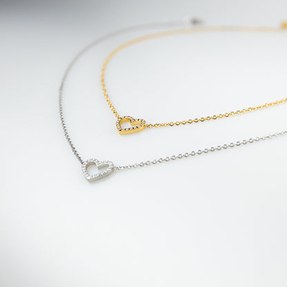 Glitter Heart Halskette | 18K vergoldet