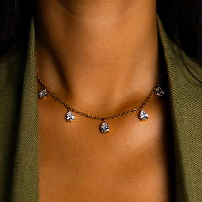 Glitter Glamour Halskette | 18K vergoldet