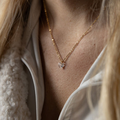 Diamond Heart Halskette | 18K vergoldet