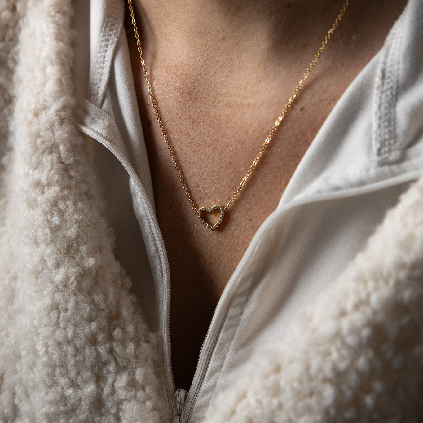 Glitter Heart Halskette | 18K vergoldet