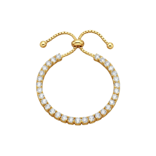 Brilli Tennis Chain Armband | 18K vergoldet