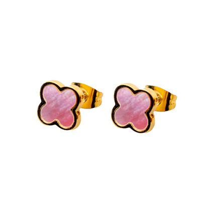 Rosa Perlmutt Everleaf Ohrstecker | 18K vergoldet