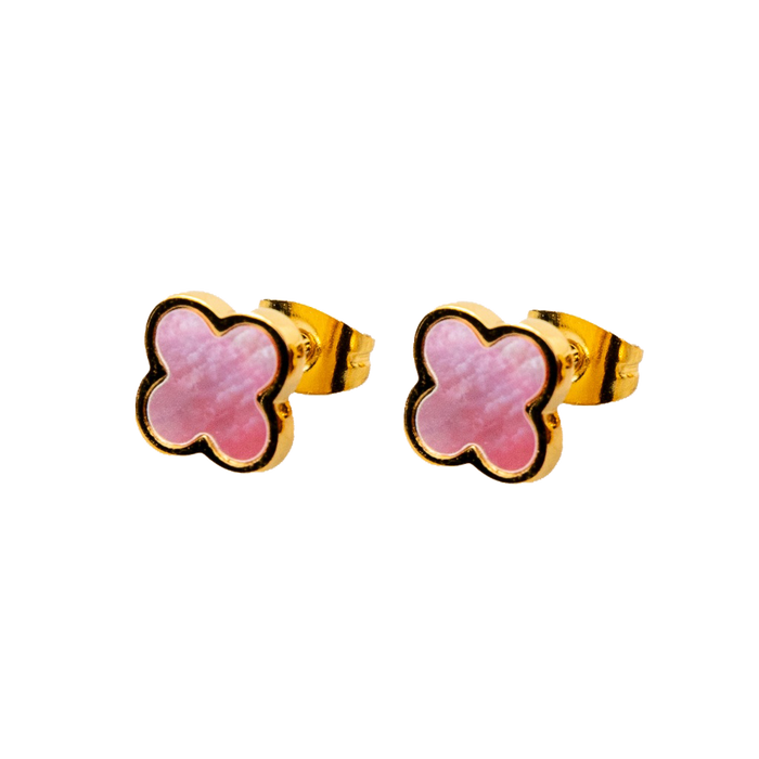 Rosa Perlmutt Everleaf Ohrstecker | 18K vergoldet